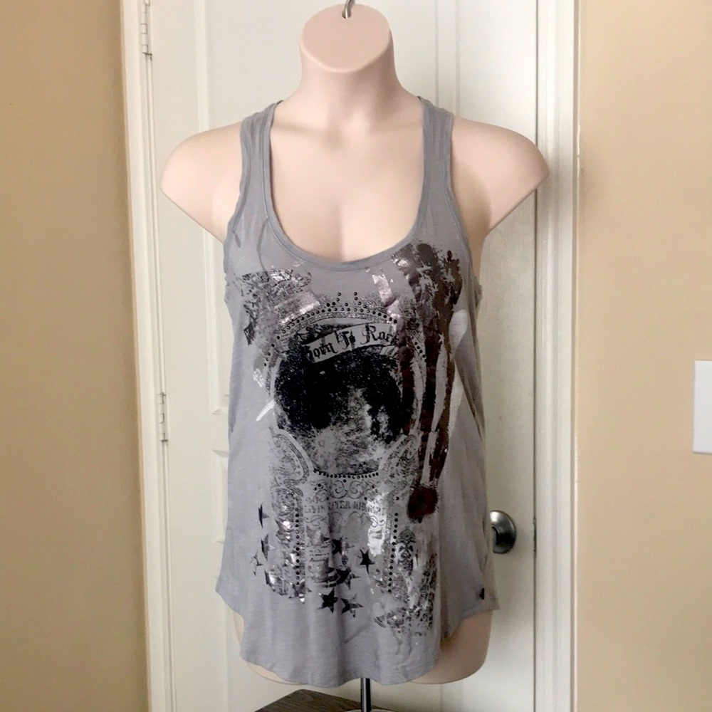 Women’s Born to Rock grey Rock & Republic tank